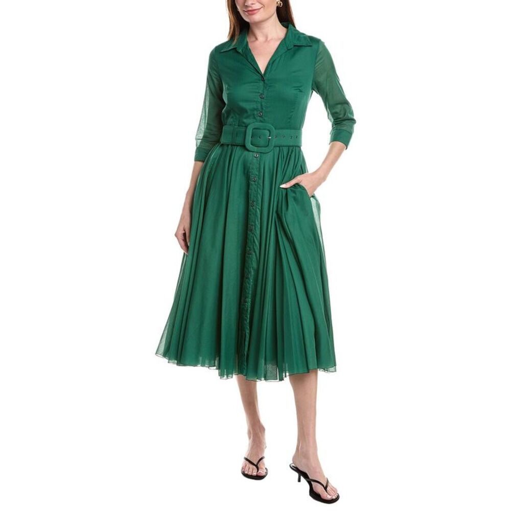 Samantha Sung Womens  Audrey Shirtdress, Green